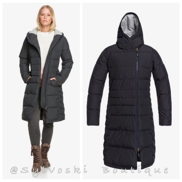 🔥 ROXY Everglade - Longline Hooded Waterproof Puffer Jacket NWT - Picture 13 of 15